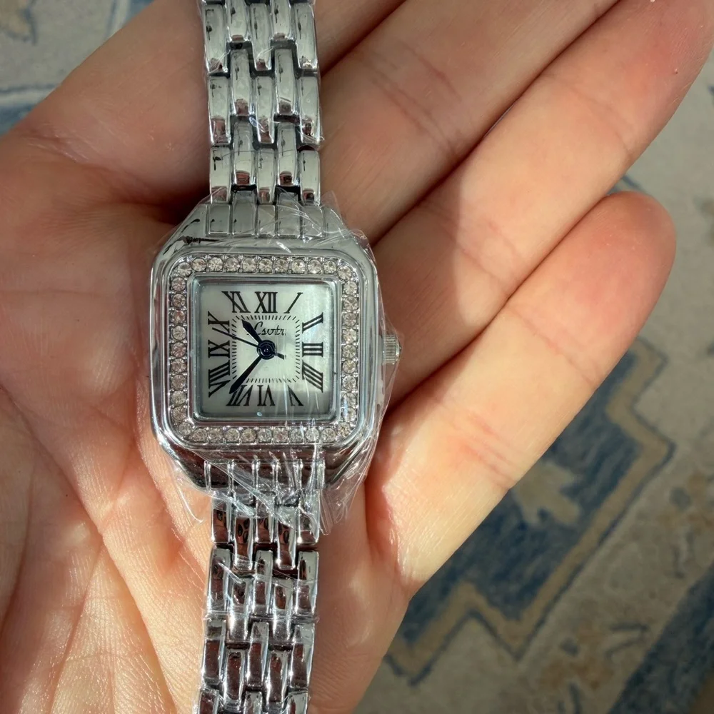 Panthere Classic Crystal Stainless Steel Watch with Diamond Accents